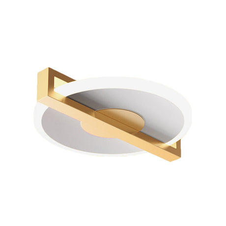 Retro Style Metal Flush Light Fixture Small Disk Thin Design Black/White & Gold Led Close To Ceiling