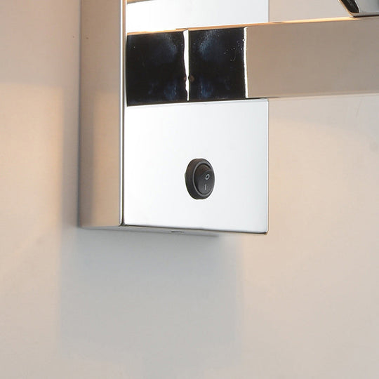 Modern Grey Glass Wall Sconce With Chrome Finish And Optional Switch