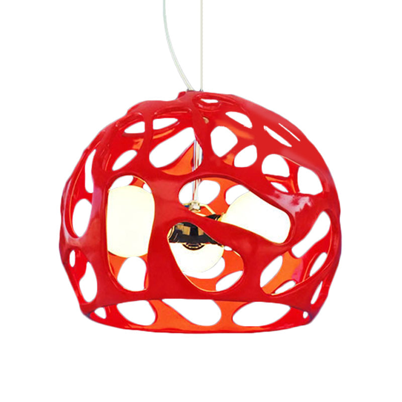 Modern Resin Hanging Pendant Chandelier with 3 Lights - White/Red - Perfect for Kitchen Dinette