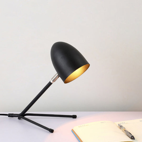 Mia - Rotatable Bullet Head Rotatable Task Lighting Nordic Metal Single Silver Grey/Black Desk Lamp with Oblique Design