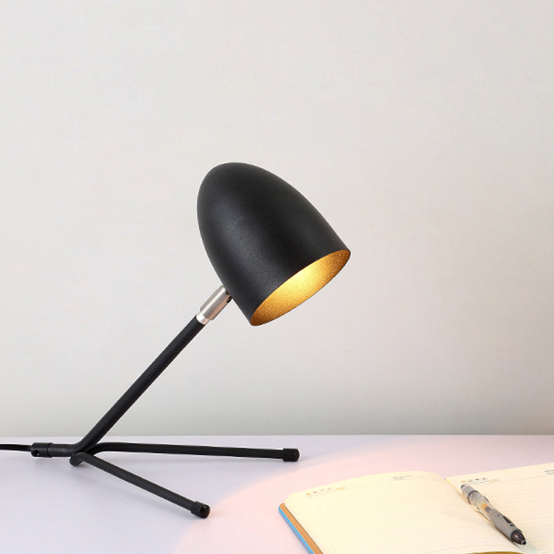 Nordic Metal Desk Lamp - Bullet Head Rotatable Task Lighting Single Silver Grey/Black Design Black