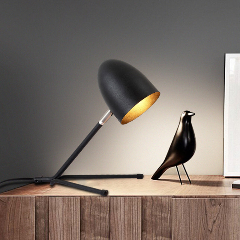 Nordic Metal Desk Lamp - Bullet Head Rotatable Task Lighting Single Silver Grey/Black Design