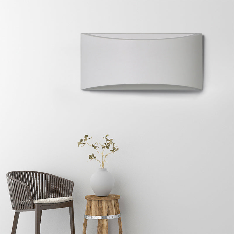 Modern Led White Wall Lamp With Warm/White Lighting - Metallic Rectangle Washer Light