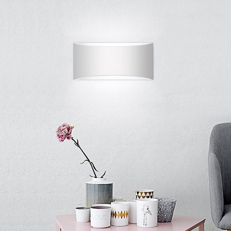 Modern Led White Wall Lamp With Warm/White Lighting - Metallic Rectangle Washer Light /