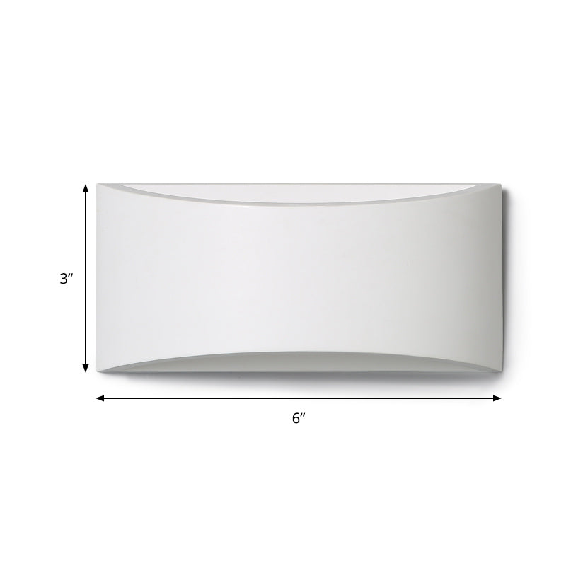 Modern Led White Wall Lamp With Warm/White Lighting - Metallic Rectangle Washer Light