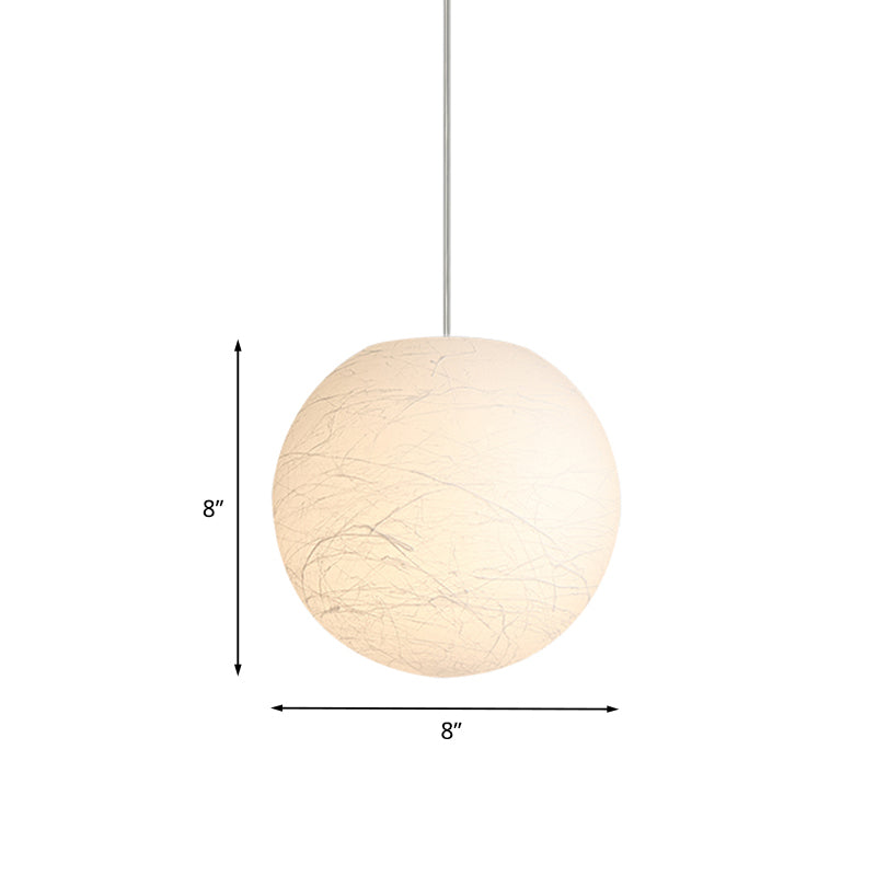 Sleek White Acrylic Pendant Lamp with Textured Surface - 8/12 Inch Dia