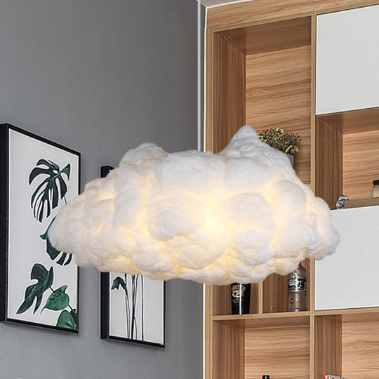 Modern Cloudy Art Silk Chandelier Lamp - Stylish White Pendant Ceiling Light