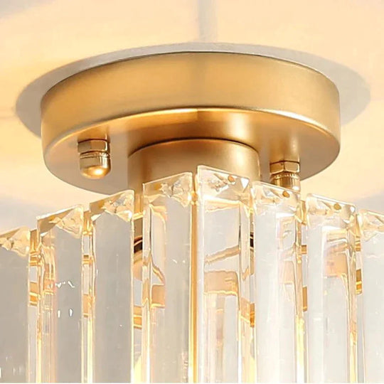 Creative Simple Modern Square Crystal Corridor Porch Ceiling Lamp