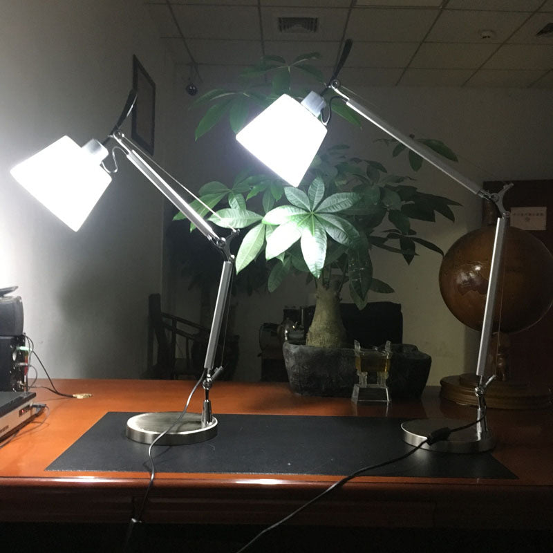 Al Kurud - Pleated Fabric Task Light Modernist Chrome Desk Lamp