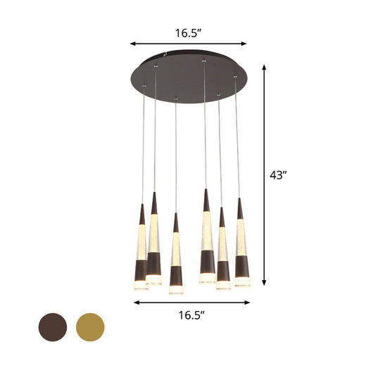 Height Adjustable Modern Style Multi Hanging Light With 6 Bulbs - Aluminum Led Pendant Lighting For