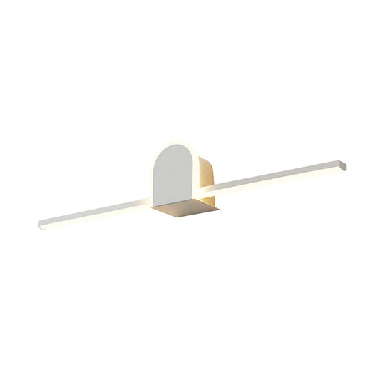 Sleek 16/23.5 Led Wall Lamp - Modern Slim Rod Bath Vanity Lighting With Acrylic Shade