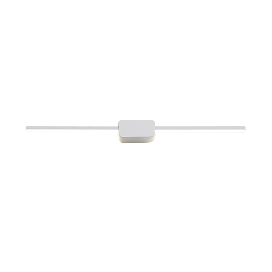 Minimalist White Iron Wall Sconce - Led Vanity Light In Warm/White 16/ 23.5/ 31.5 Inches Long