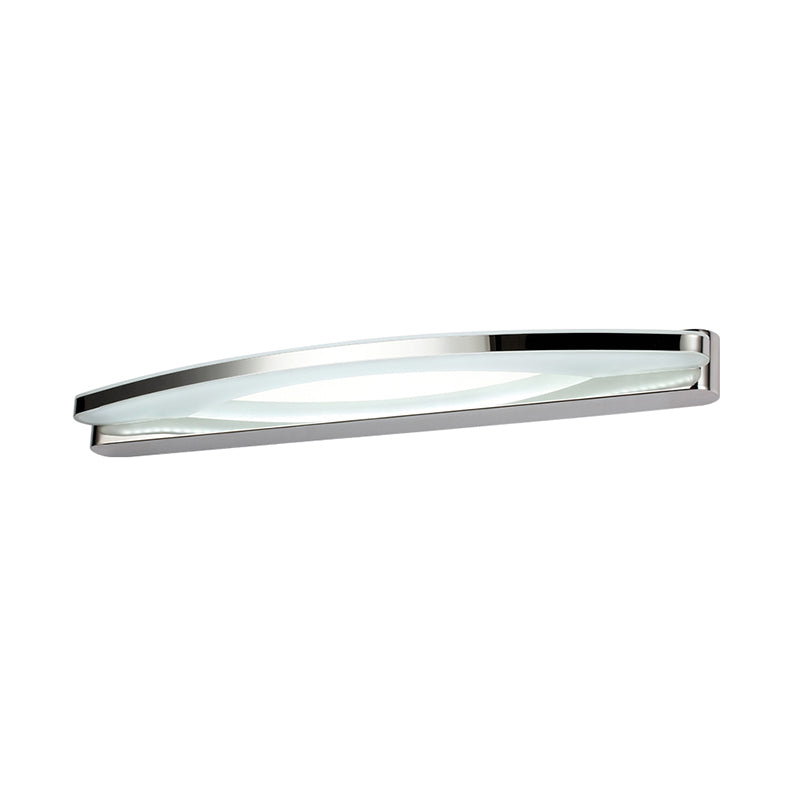 Modern Chrome Arched Vanity Light - 21/27.5 Led Wall Sconce With Acrylic Diffuser
