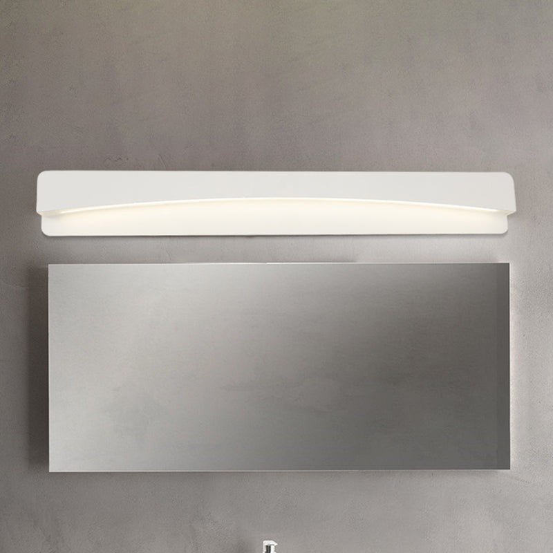 Led Bath Vanity Light With Modern Metal Shade - White Surface Wall Sconce In Three Sizes