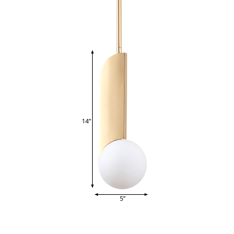 Golden Ivory Glass Pendant Light With Colonial Spherical Design - Ideal For Living Rooms