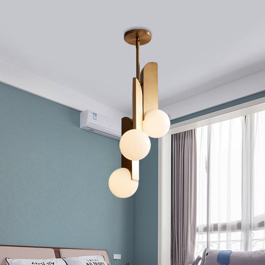 Karen's Gold Opal Glass Pendant Light for elegant bedroom ambiance