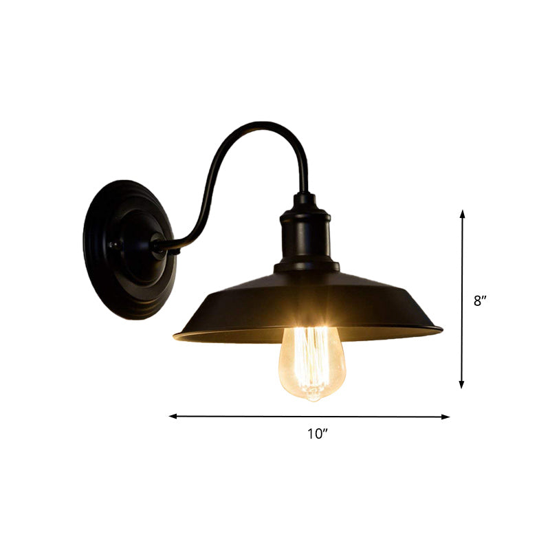 Vintage Style Metal Wall Sconce With Barn Shade For Restaurant Lighting