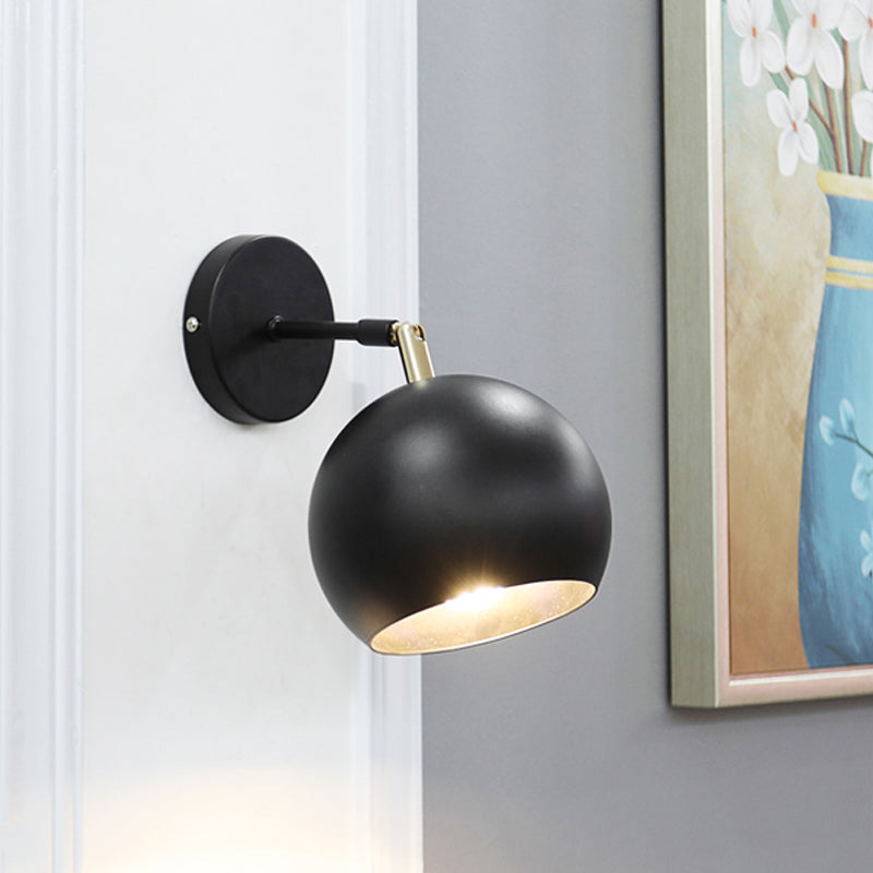 Metallic Global Industrial-Style 1-Bulb Wall Light Fixture: Adjustable Sconce Lighting For Bedroom