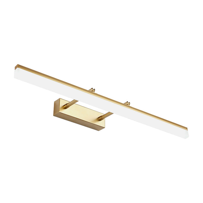 Modern 16/19.5 Gold Wall Sconce With Acrylic Led Light For Bathroom Vanity - Warm/White