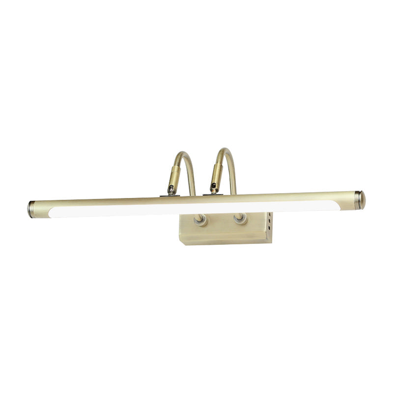 Modern Metal Led Vanity Light - Tubed Wall Fixture Adjustable 16.5/20.5 W Gold Finish Arced Arm