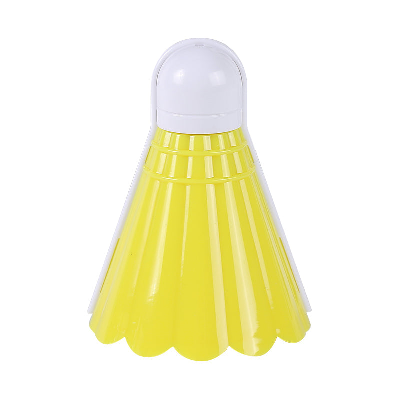 Kids Yellow Led Night Lamp For Bedroom Decor With Badminton Ball Plug Wall Design