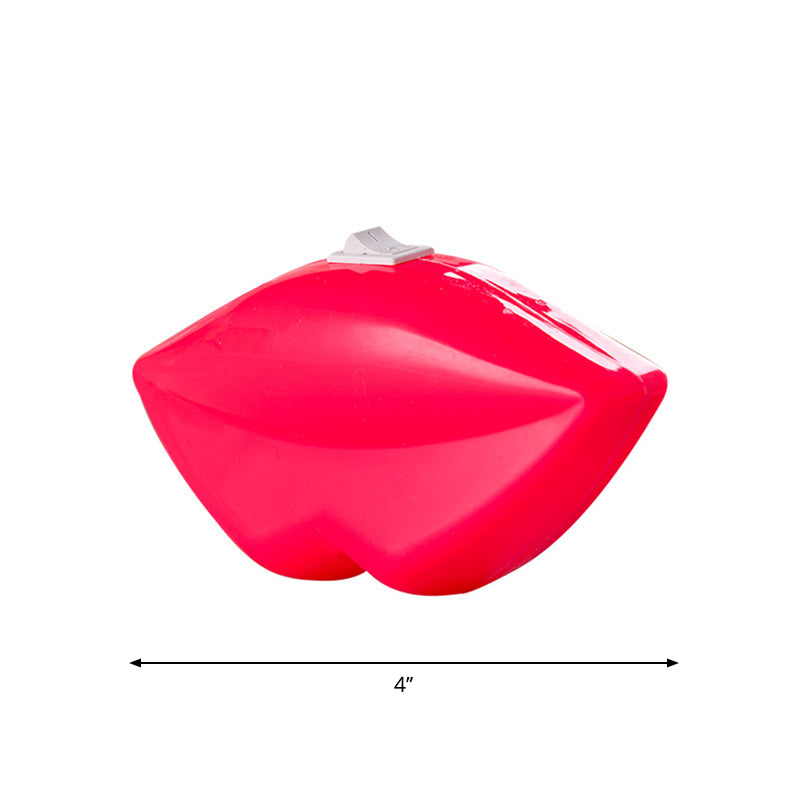 Plastic Led Lip Wall Light - Red Decor Night Lighting For Bedroom