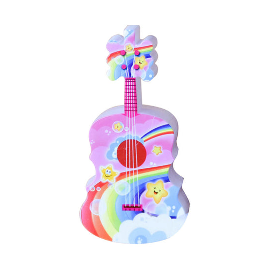 Guitar Mini Led Wall Lamp For Kids - Blue/Yellow Or Red/Blue Night Light With Remote