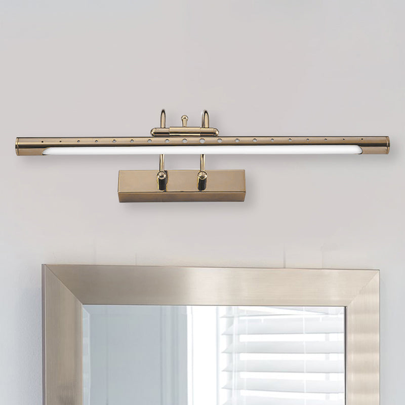 14/19 Modern Gold Metal Wall Lighting With Tubed Arc Arm - Led Bathroom Vanity Light Fixture / 14