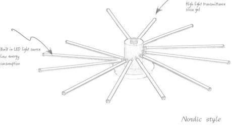 Contemporary Simple Creative Living Room Led Revolving Fireworks Ceiling