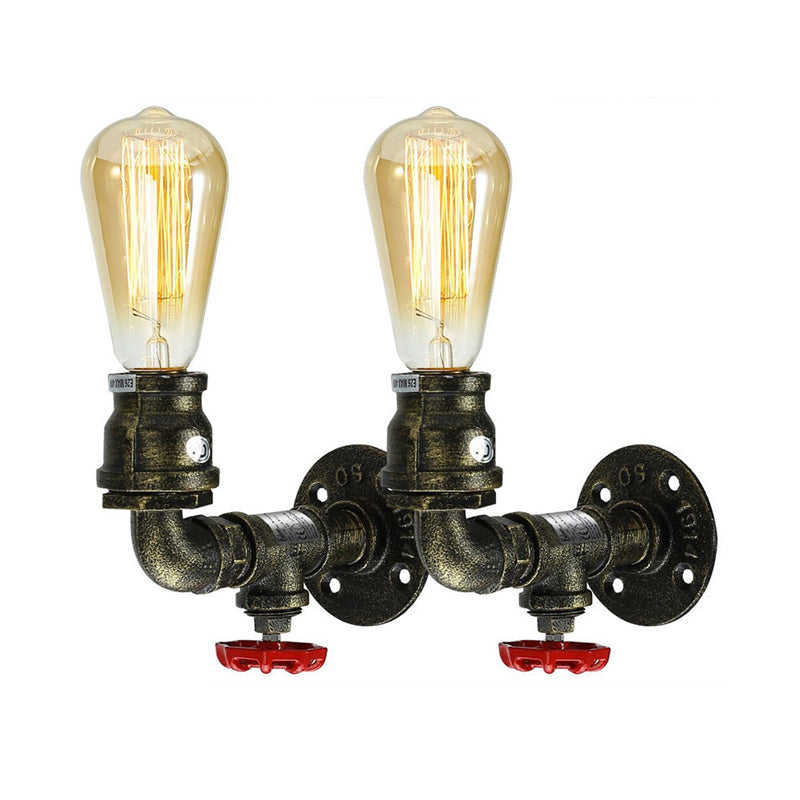 Bronze Plumbing Pipe Sconce Light With Water Valve - Perfect For Restaurants And Homes 2 /