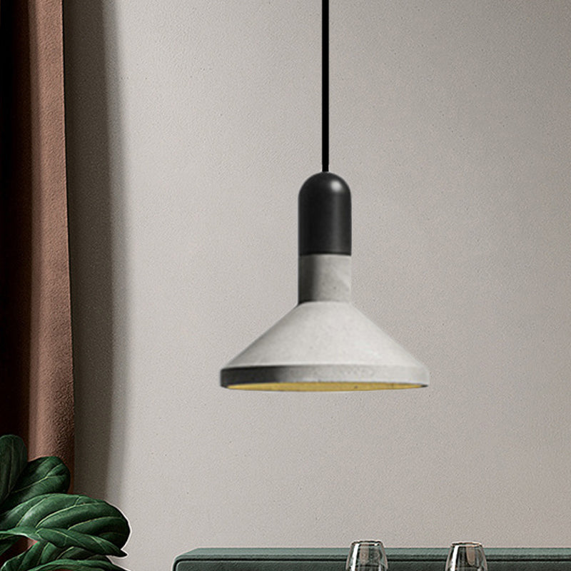 Loft Style Hanging Lamp With Cement Red/Black And Wood Finish - Perfect For Dining Table Black