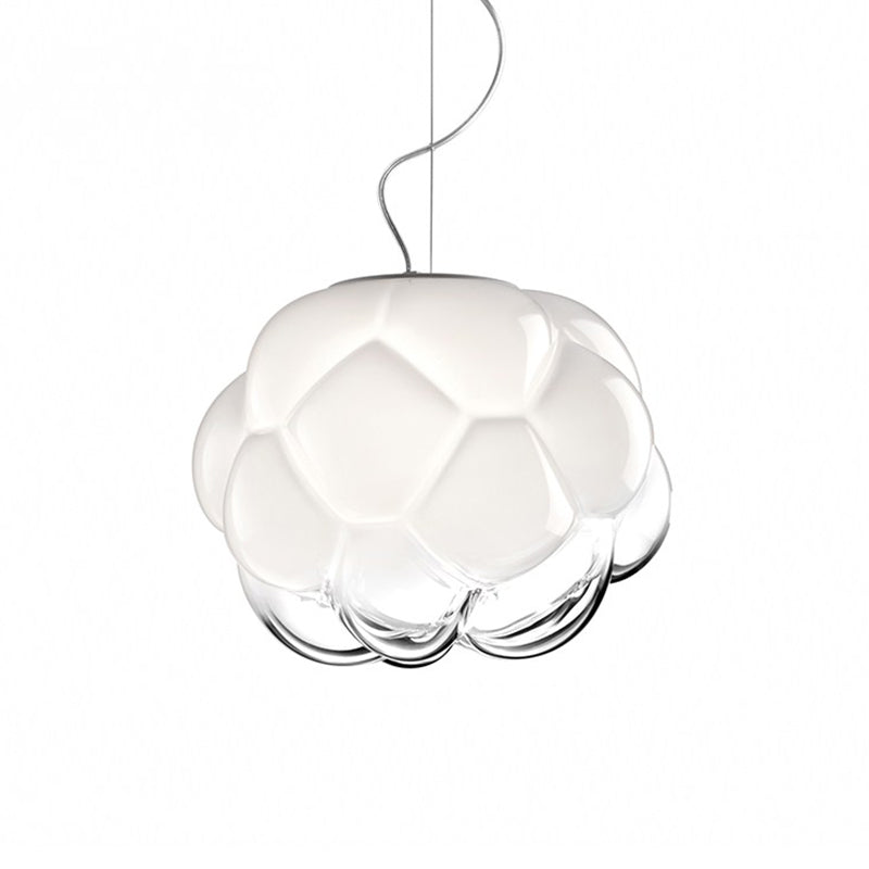 Matte Glass Hanging Light: Simplicity 1 Bulb White Pendant