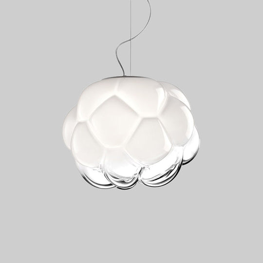 Matte Glass Hanging Light: Simplicity 1 Bulb White Pendant