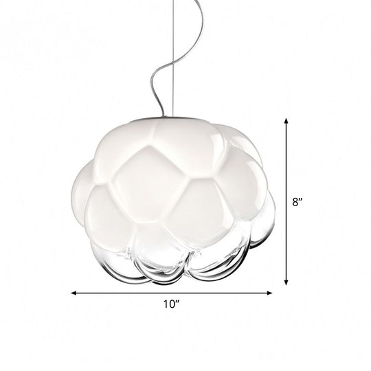 Matte Glass Hanging Light with Simplicity Design and 1 Bulb for White Ceiling Pendant