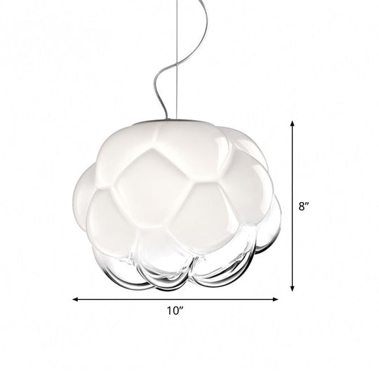 Matte Glass Hanging Light: Simplicity 1 Bulb White Pendant