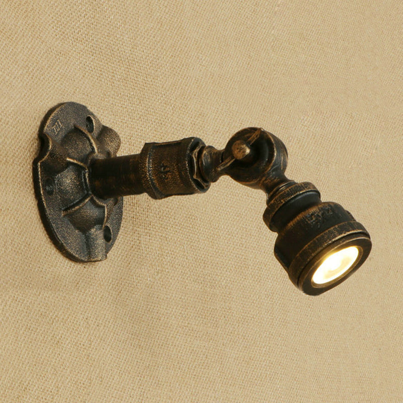 Vintage Industrial Bronze Wall Lamp - 1 Head Water Pipe Sconce For Corridor / C