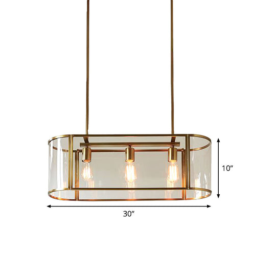 Mid Century Translucent Glass 3-Light Pendant Ceiling Fixture With Gold Finish