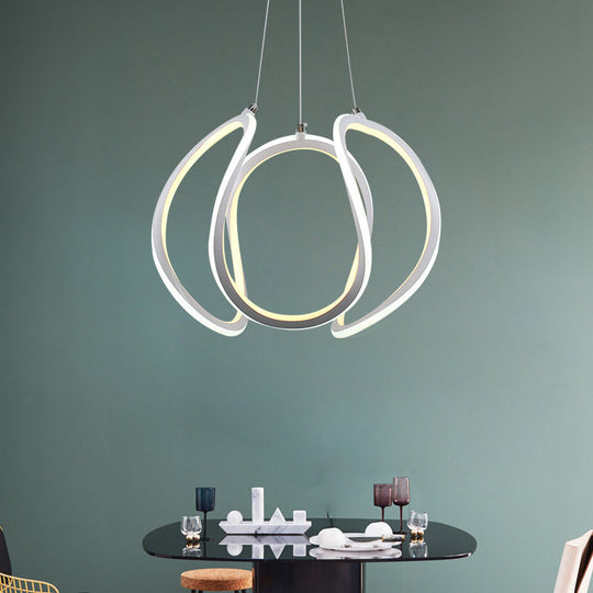 Led Dining Room Ceiling Pendant - Minimalist Acrylic Chandelier With Warm/White Light White / Warm A