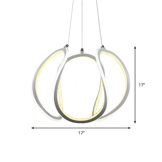 Led Dining Room Ceiling Pendant - Minimalist Acrylic Chandelier With Warm/White Light