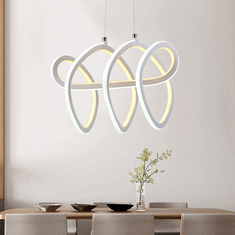 Led Dining Room Ceiling Pendant - Minimalist Acrylic Chandelier With Warm/White Light