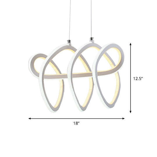 Led Dining Room Ceiling Pendant - Minimalist Acrylic Chandelier With Warm/White Light