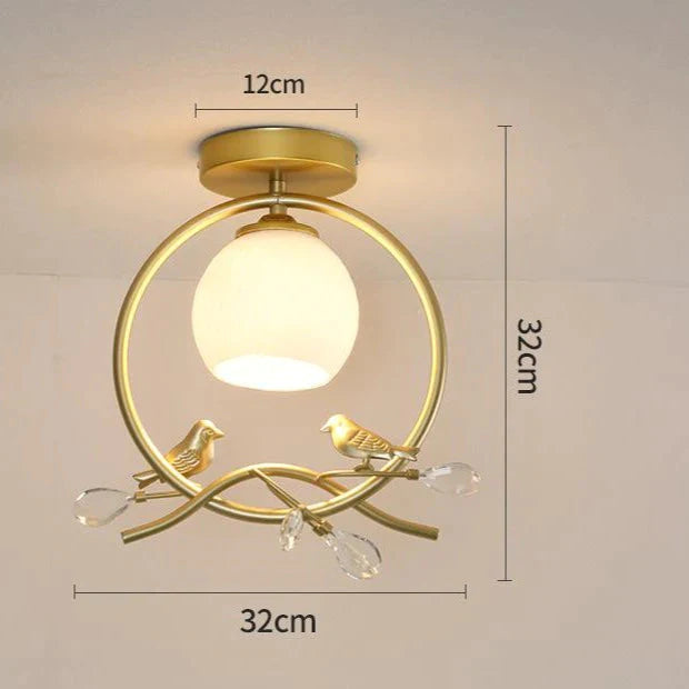 Northern Europe Led Corridor Bird Ceiling Lamp A Gold