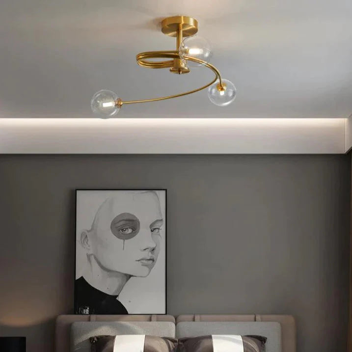 Nordic Creative Rotate Bedroom Room Lamp Room Copper Ceiling Lamp
