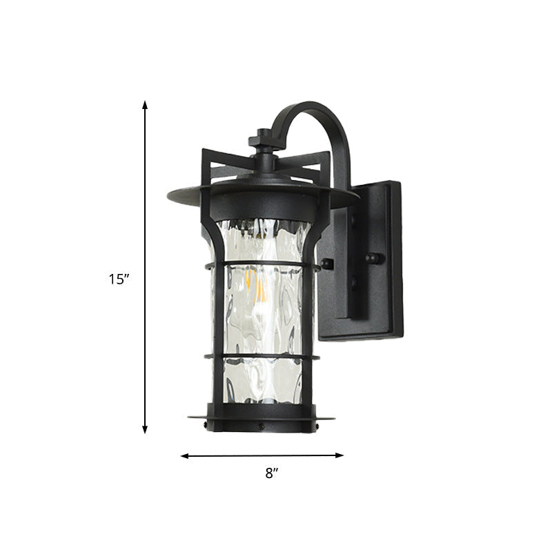 Coastal Clear Glass Iron Cage Wall Sconce Light - Square/Rectangle Design
