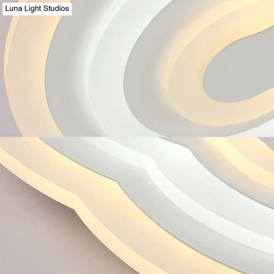 15/18/23.5 W Acrylic Cloud Flush Mount Led Light Fixture In Warm/White - Minimalist Indoor Lighting