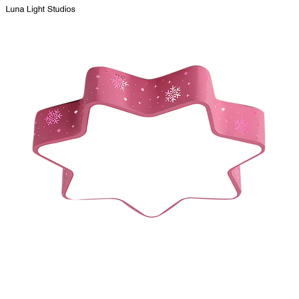 15’/19’/23’ Macaron Star Ceiling Mounted Led Flush Light In Pink/Blue For Kid’s Bedroom -