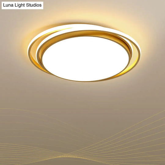15/19 Extra-Thin Round Flush Mounted Led Ceiling Lamp - Minimalistic Acrylic Design In