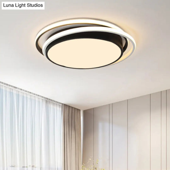 15/19 Extra-Thin Round Flush Mounted Led Ceiling Lamp - Minimalistic Acrylic Design In