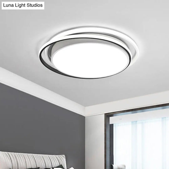 15/19 Extra-Thin Round Flush Mounted Led Ceiling Lamp - Minimalistic Acrylic Design In
