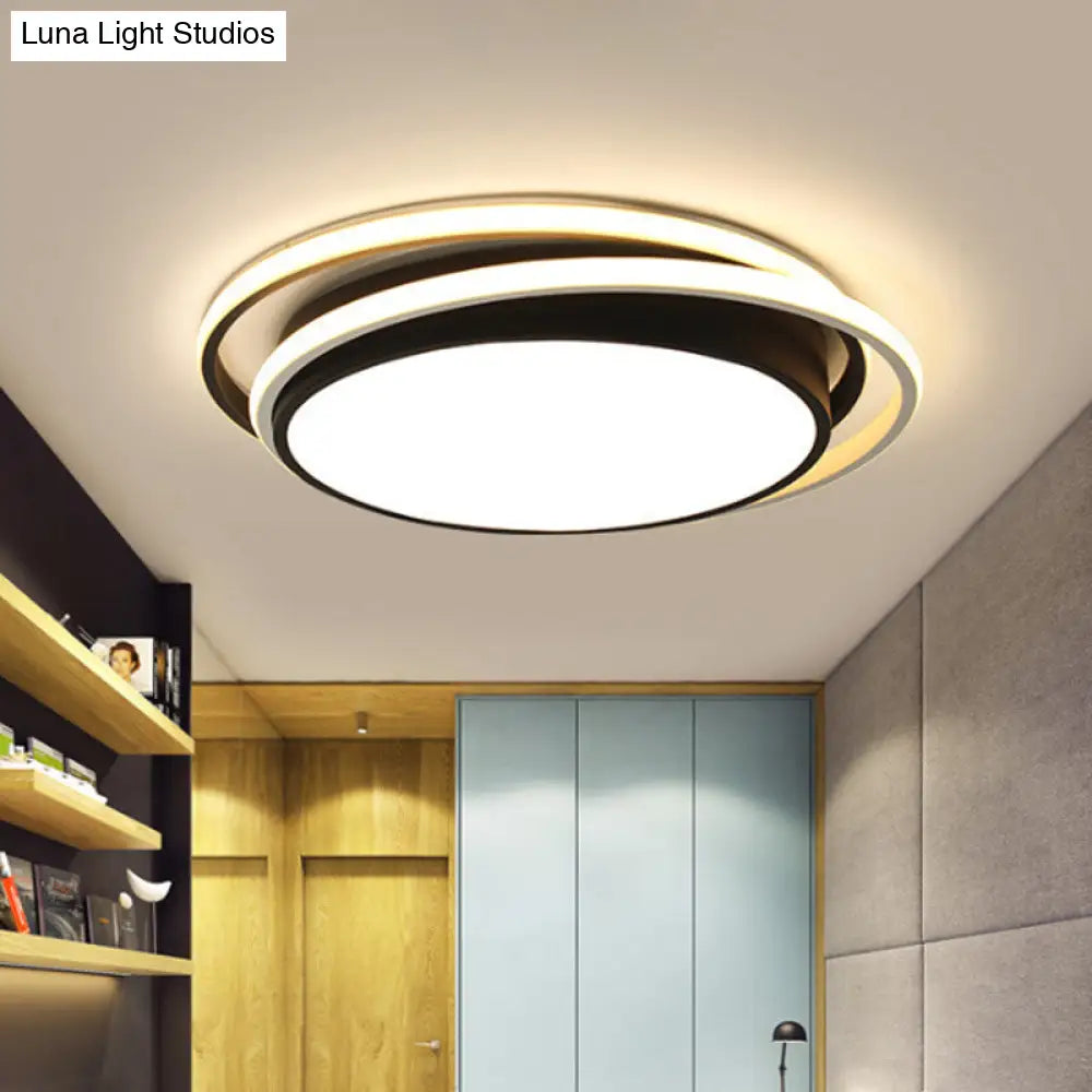 15/19 Extra-Thin Round Flush Mounted Led Ceiling Lamp - Minimalistic Acrylic Design In